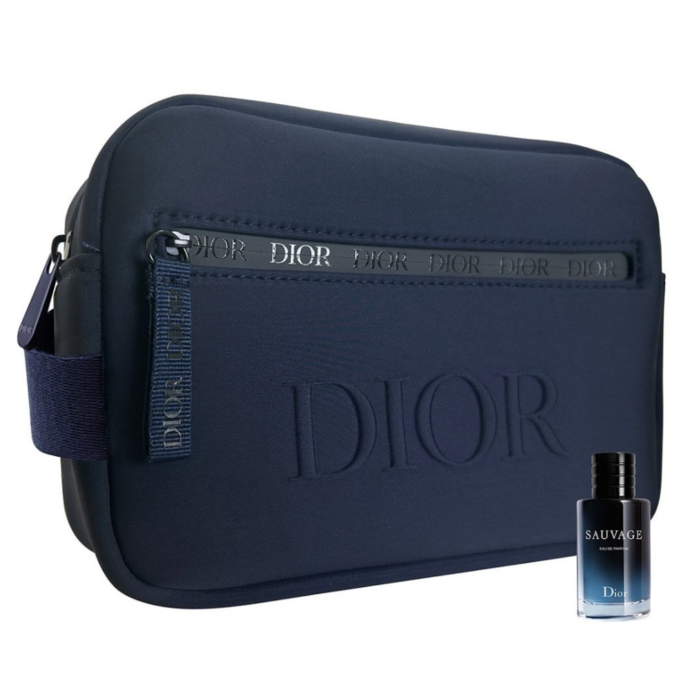 Dior Men's Navy Blue Bag and parfume